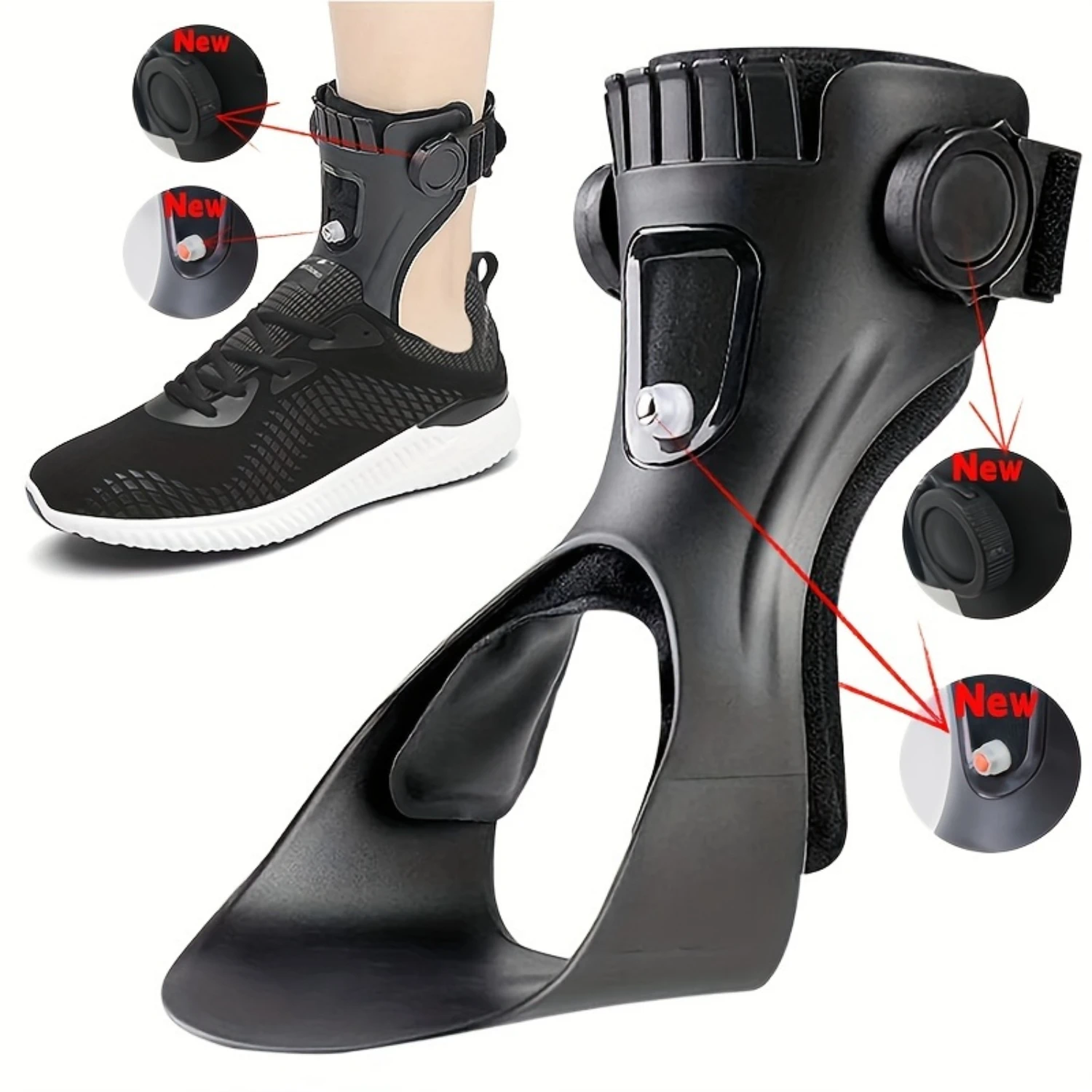 

1pc Lightweight Drop Foot Brace, Ankle Support, With Comfortable Inflatable For Hemiplegia Stroke Shoes