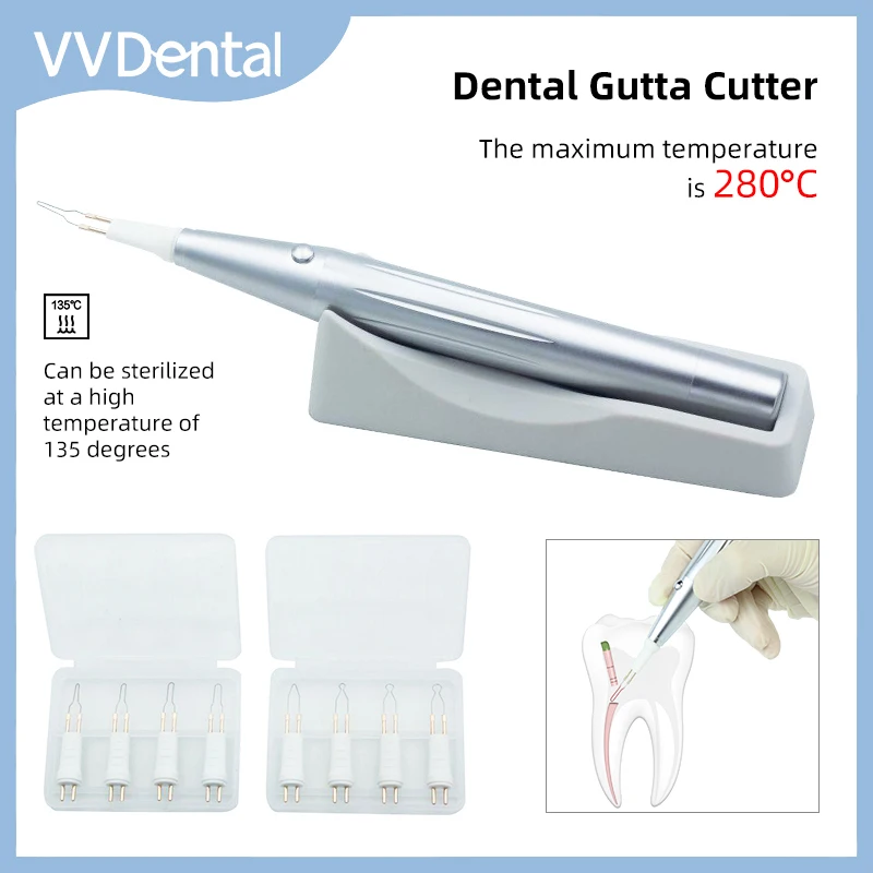 VVDental Endo Gutta Percha Cutter Teeth Whitening Oral Hygiene Tooth Gum Dissolved Breaker Cutta with 8pcs Tips Dental Equipment