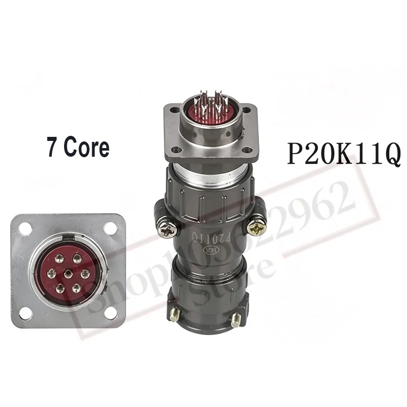 1Pcs P20 Aviation Plug Connector P20K6Q 2‑3‑4‑5‑7 Core 20MM Diameter Circular Plug‑in Type Male Female Socket