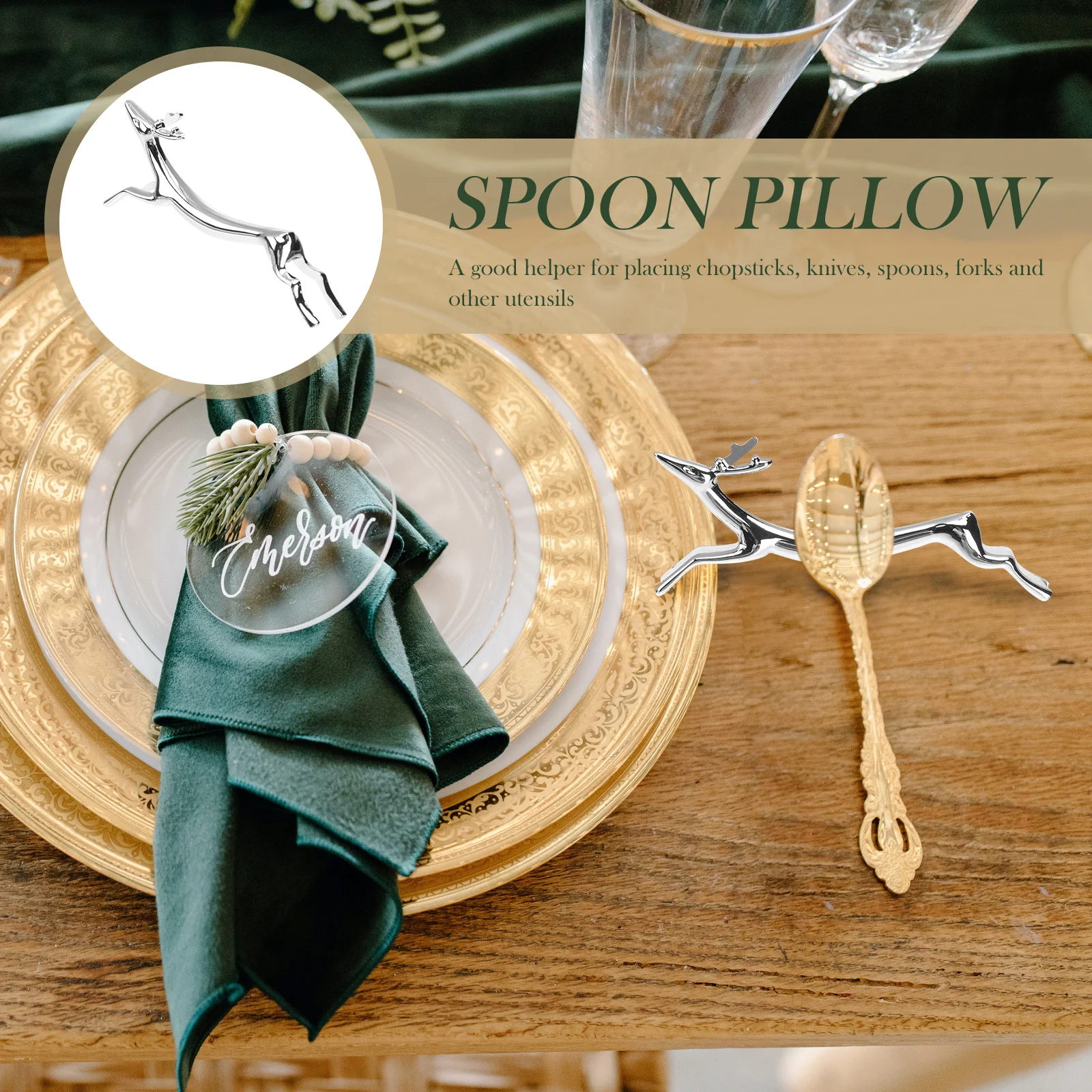 

6Pcs Stylish Kitchen Utensil Rack Zinc Alloy Chopsticks Rest for Home Party Gift Chopstick Holder Chopsticks Rest Holder