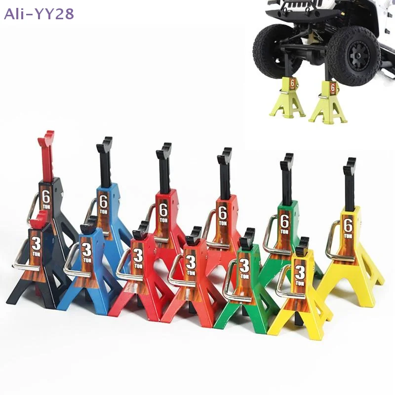 {MX} Mini Simulation 3T 6T RC Car Scale Jack Stands Lift Pair Rack Tire Change Tool For Traxxas TRX-4M SCX24 1/24 1/18 Size