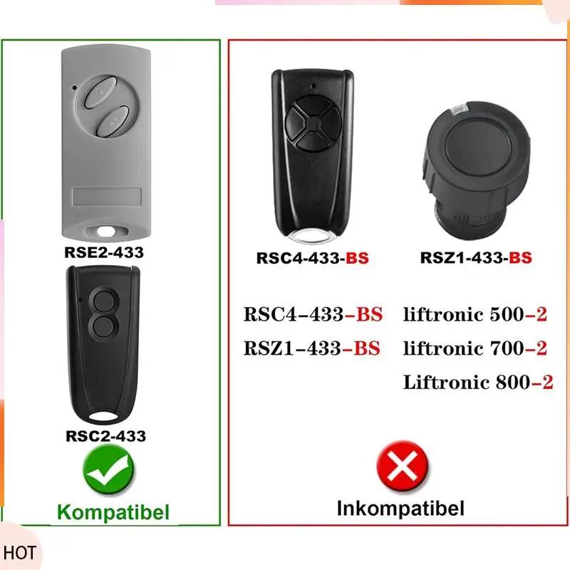 أخبار 2 حزمة فتحت باب المرآب التحكم عن بعد 433 ميجا هرتز ل Portronic D2500/D5000/S4000 ل Ecostar RSE2-433 ، RSC2-433 ، RSZ1-433