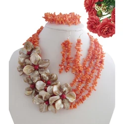 Fabulous African Bridal Coral Bead Necklace Set Red Coral African Wedding Sets  20