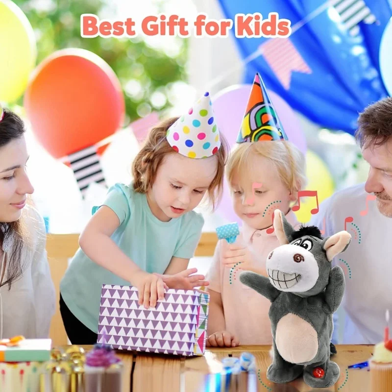 محشوة ألعاب حيوانات الكهربائية مضحك حمار دمية للطفل 72 أغاني الأطفال ألعاب من القطيفة المشي والتحدث ألعاب من القطيفة