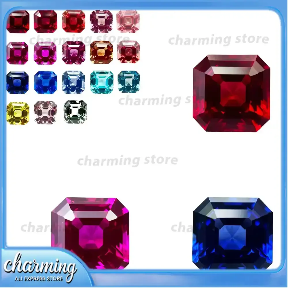 

Lab Grown Sapphire Asscher Cut VVS1 Clarity for DIY Jewelry Making Lab Created Sapphire Gemstone for Ring Pendant Necklace