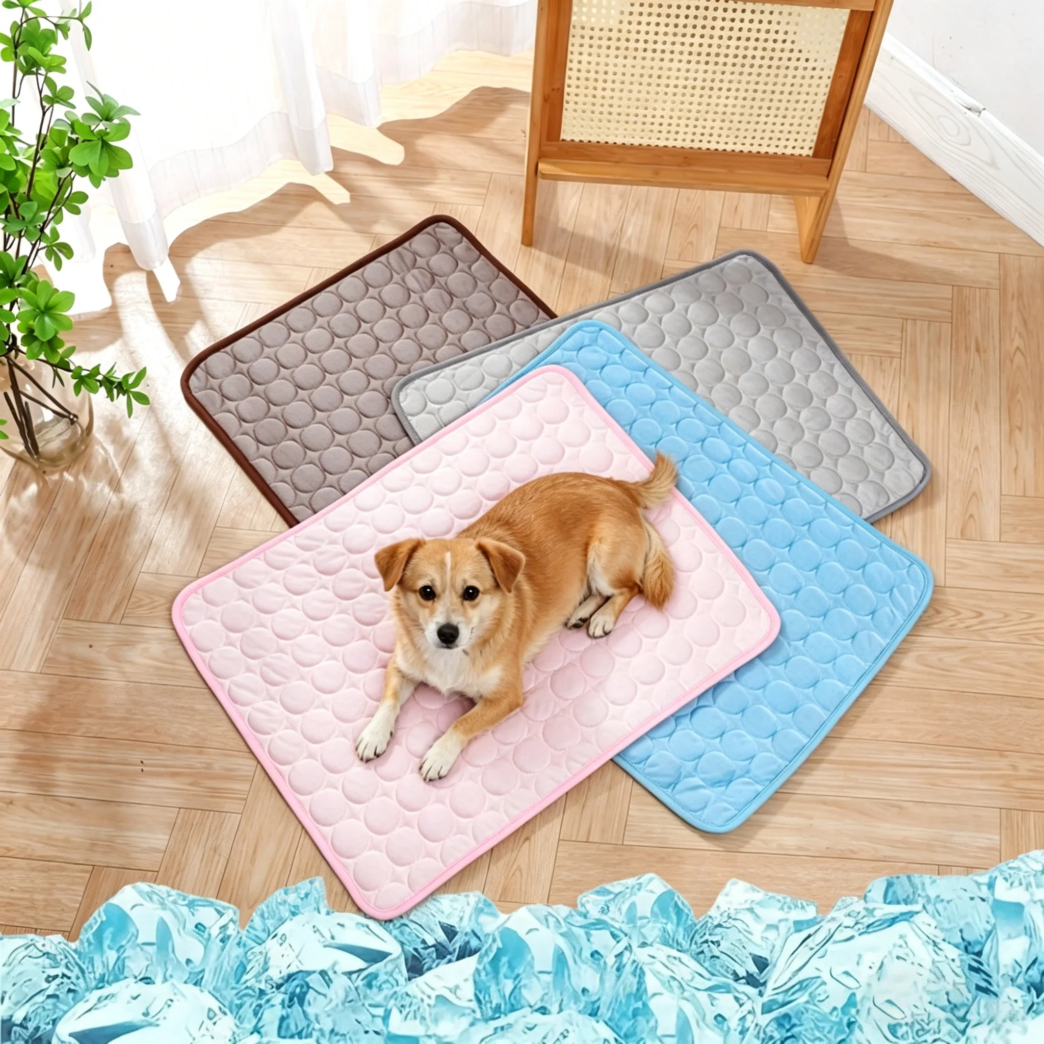 Summer Ice Silk Pet Cooling Mat, Breathable Cooling Pad for Dogs and Cats, Washable Pet Bed Mat for Hot Summer Weather