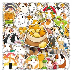 10/51PCS Cute Cartoon Animal Guinea Pig Cavy Stickers For Laptop Phone Guitar Skateboard Diary Cup Waterproof Graffiti Decals