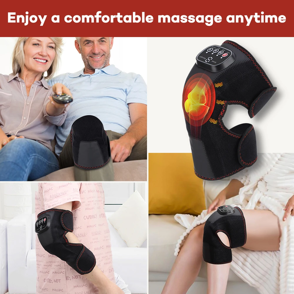 3in 1 Shoulder Knee Heated Vibration Knee Massager Pad for Joint Pain Relief Health Care Airbags Shoulder Arthritis Support Belt