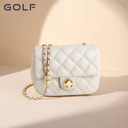 GOLF2024 nuova borsa da donna con catena Xiaoxiangfeng Lingge borsa a tracolla singola Versatile borsa a tracolla con trifoglio di moda