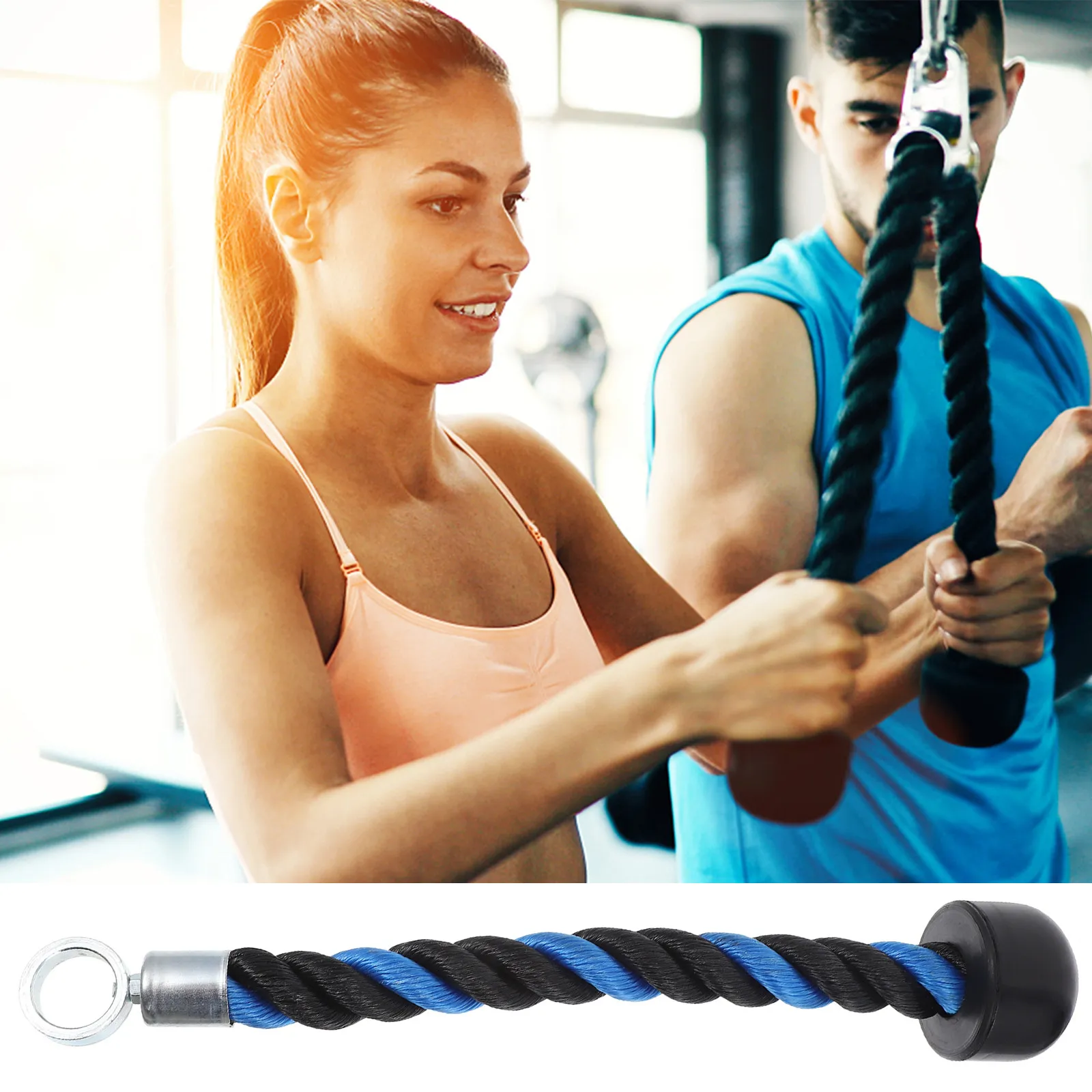 1Pcs Triceps Rope Single Head Pull Down Cord Wear Resistant Firm Braided Rope for Workout Fitness Gym Accessories Tricep Biceps