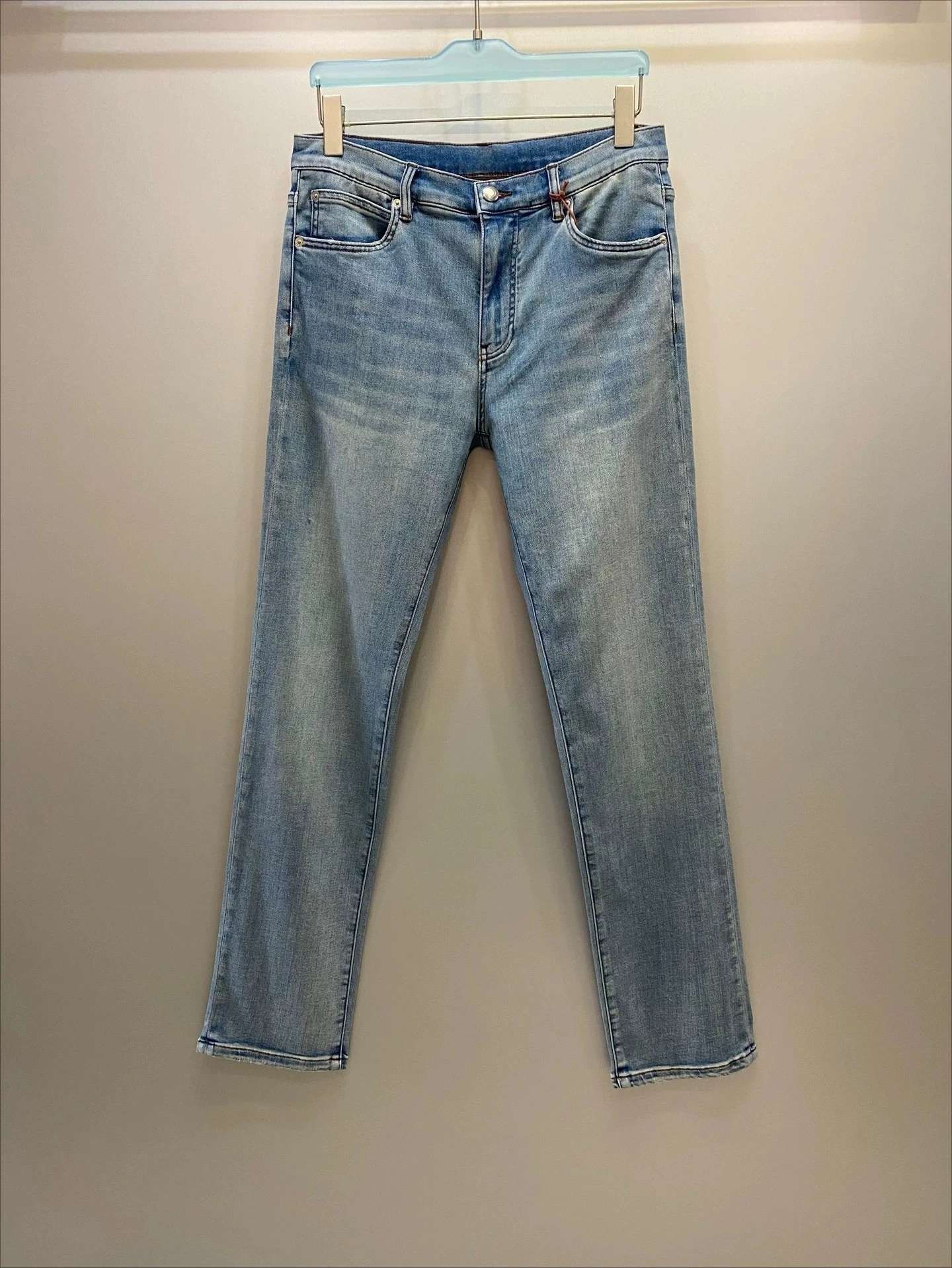 Italian LP 26ss Classic Washed Wear-resistant Elastic Slim-fit Straight Casual Jeans