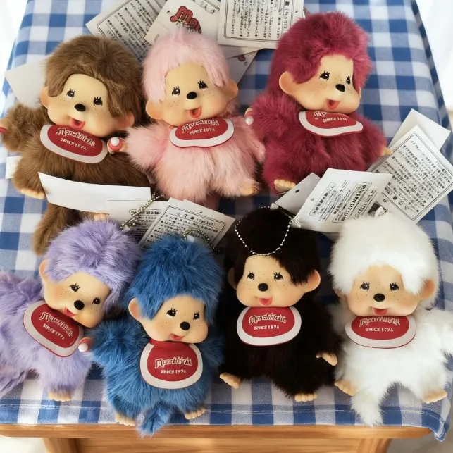 

monchhichi Plush Keychains Colorful Cartoon Keyring Standing Plush Doll Backpack Ornament Anime Merchandise Graduation Gift 몬치치