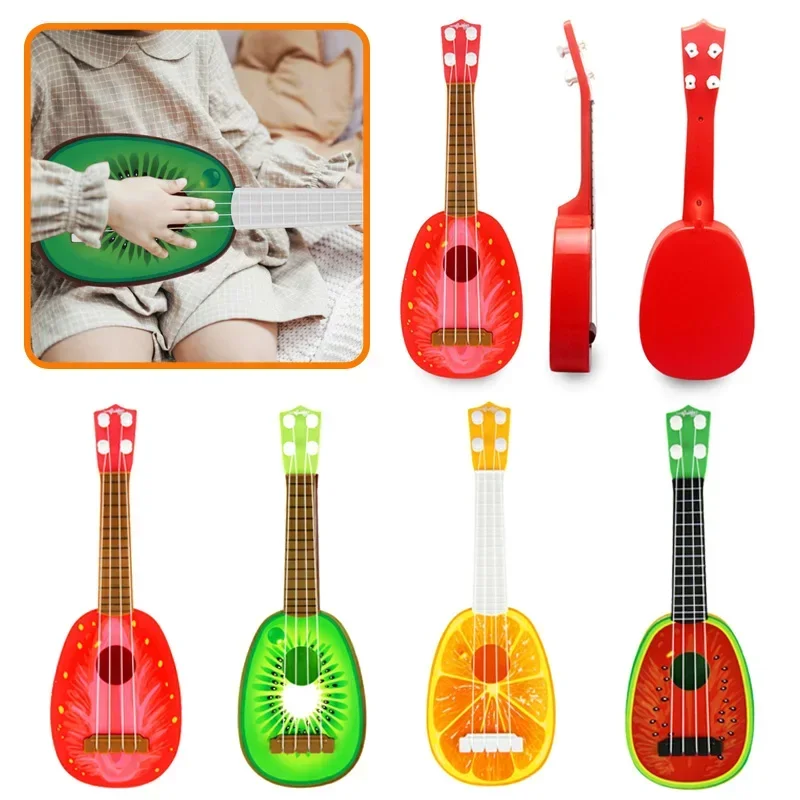 لعب الأطفال القيثارة البلاستيكية ، محاكاة مصغرة ، نمط الفاكهة ، الآلات الوترية ، المبتدئين ، الكرتون الجميل ، لغز التنوير ، TMZ