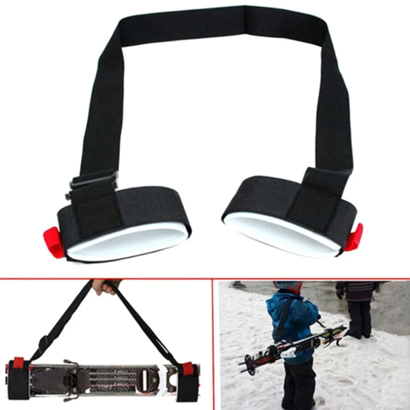 

Ski Pole Shoulder Carrier Strap Black Nylon Protective Ski Handle Strap Adjustable Ski Pole Lash Strap Hook