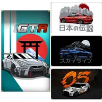 90X150CM 3X5FTs JDM GTRs Car Flag Polyester Printed Car Banner For Decor