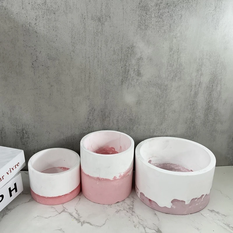 Large, Medium and Small Round Flower Pot Mold Succulent Flower Pot Silicone Mold Concrete Gypsum Vase Mould