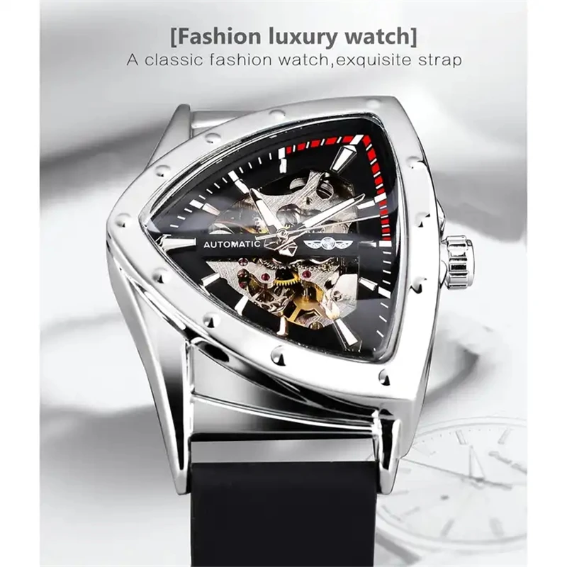 Winner 395R Transparent Fashion Luminous Royal Design Men Top Brand Luxury Male Mechanical Movement Skeleton Wrist Watch Clock