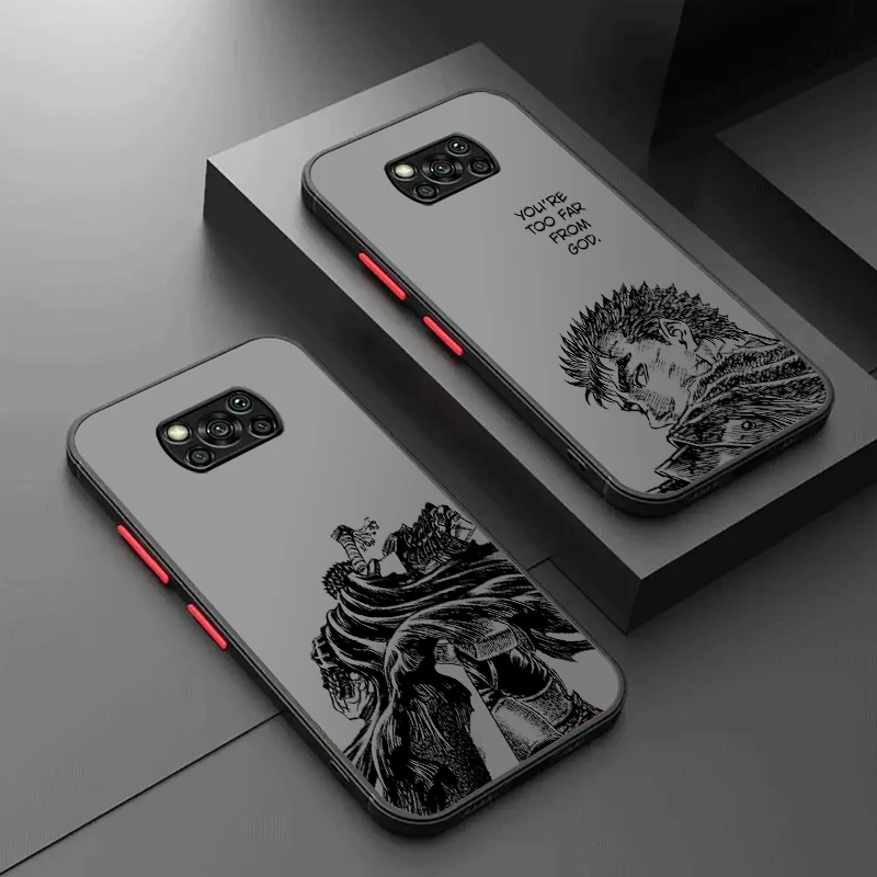 Comics Berserker Cool Art Frosted Translucent For Xiaomi Mi Poco X5 X4 X3 M6 M5S M5 M4 M3 F5 F4 F3 GT Pro 5G Back Phone Case