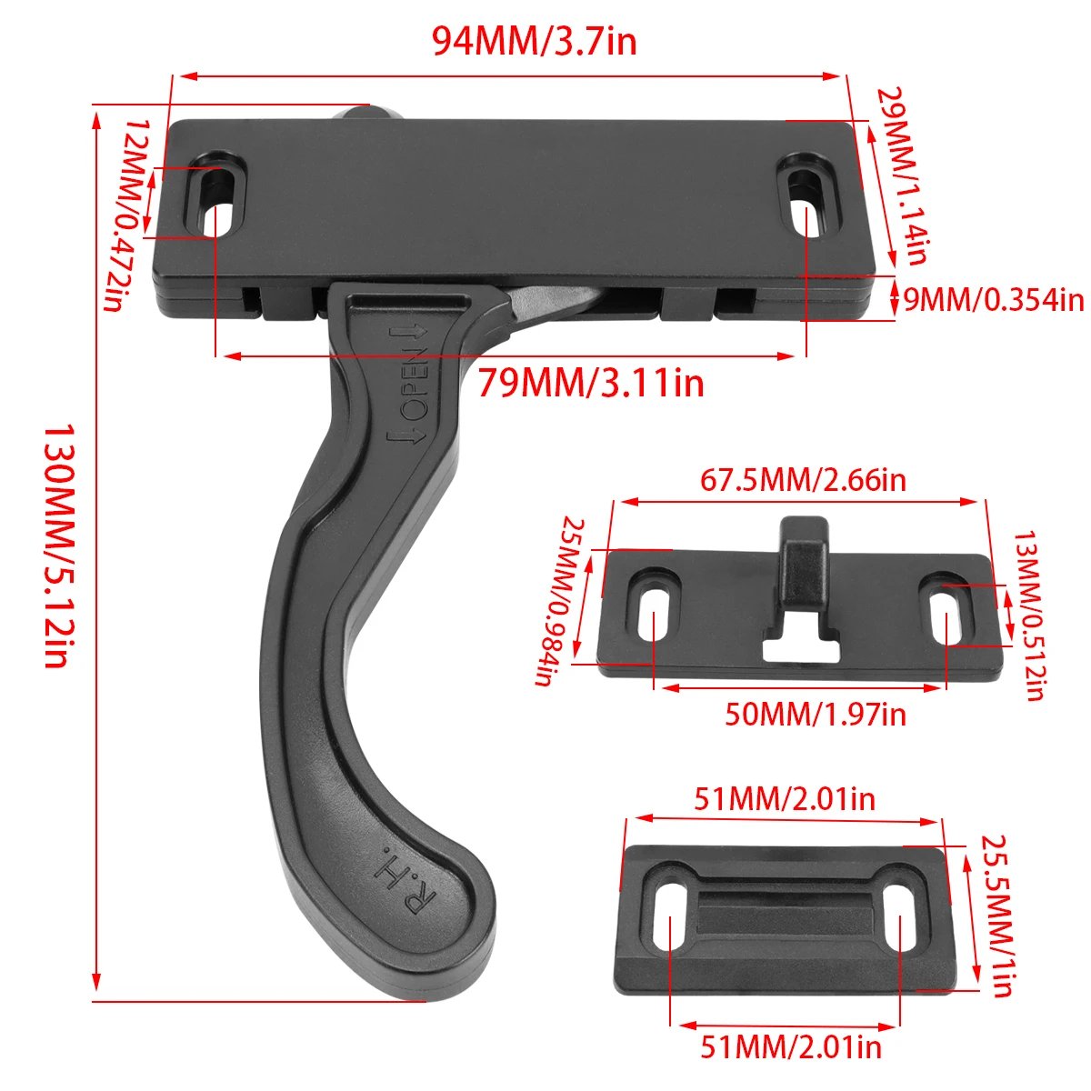 RV screen door right handle lock kit suitable for camping trailers/RVs/RV replacement parts