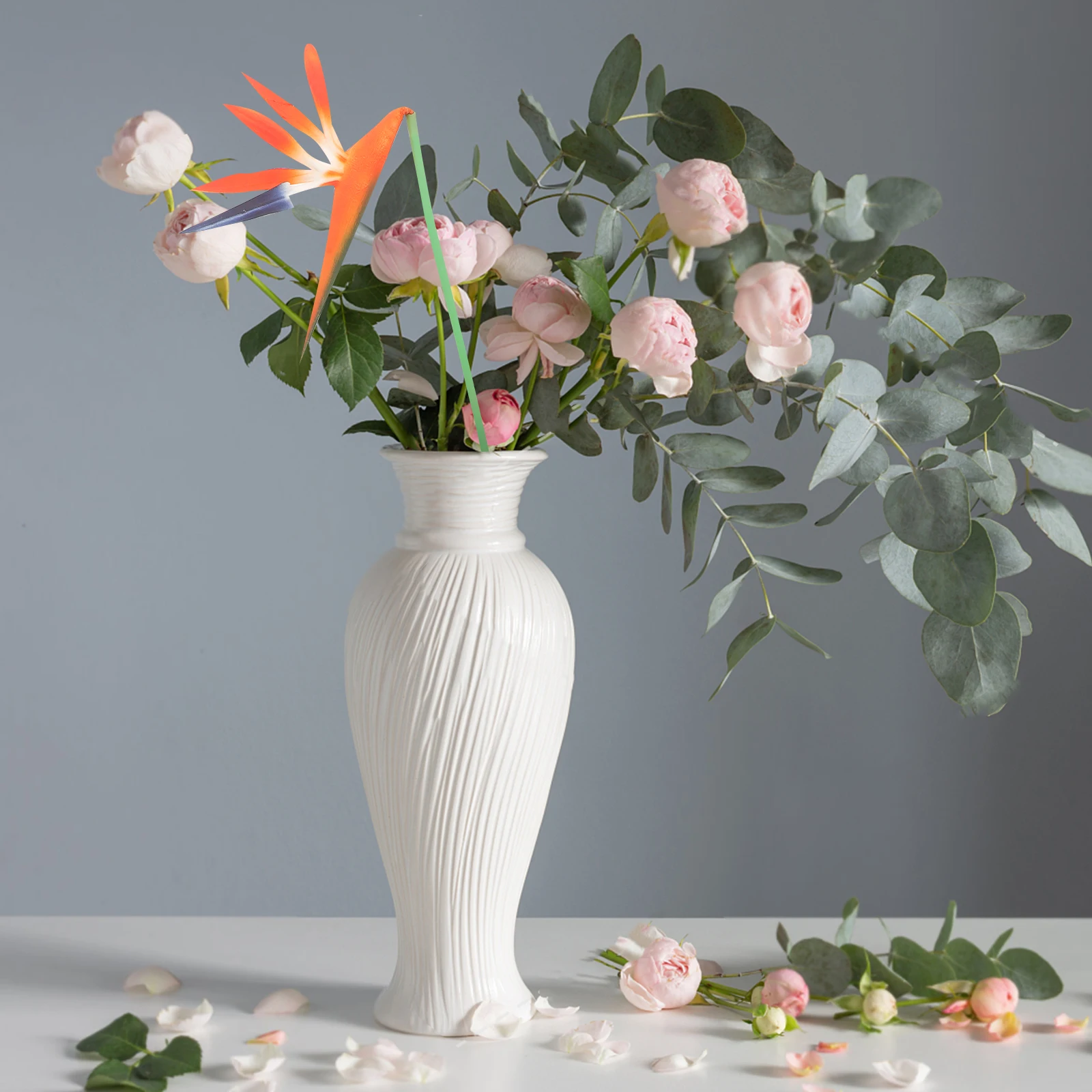 

1Pcs Artificial Paradise Bird Flower Orange Realistic Fake Flower Simulation Plant Decor Home Decoration Wedding Party Indoor