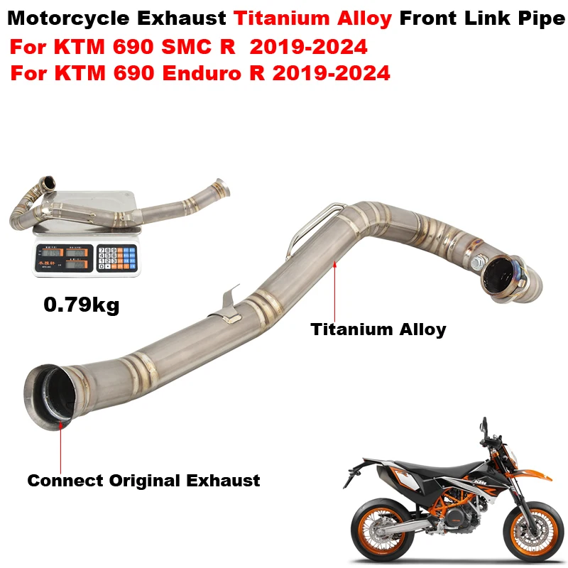 

Slip On For KTM 690 Enduro SMC R 2019 - 2024 Years Motorcycle Exhaust Escape System Muffler Titanium Alloy Front Mid Link PIpe