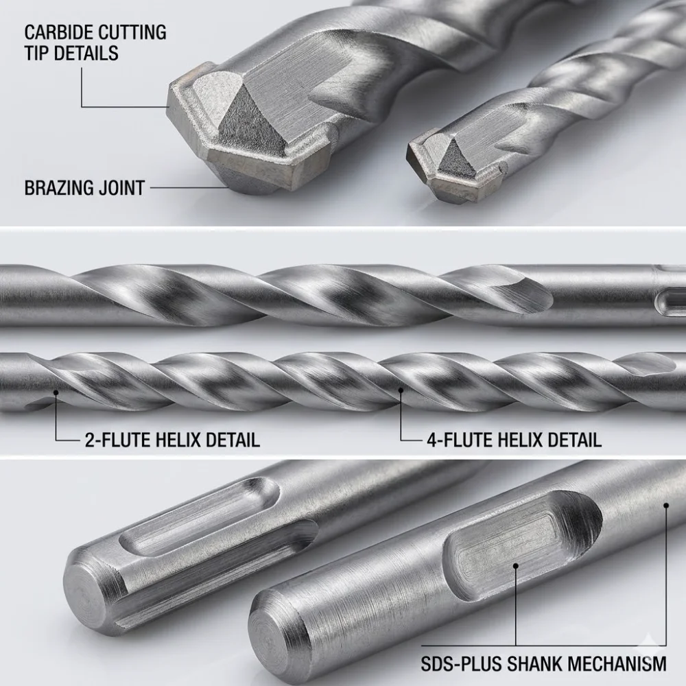 Extended Straight Hard Alloy Impact Drill Bit Round Handle Electric Hammer Drill Cement Concrete Through Wall Drilling Drill Bit view 5