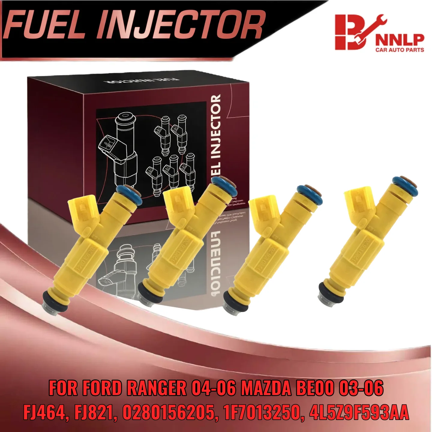 

4x Flow Matched Fuel Injector for Ford Ranger 04 06 for Mazda B2300 2003 2006 2 3L FJ464 FJ821