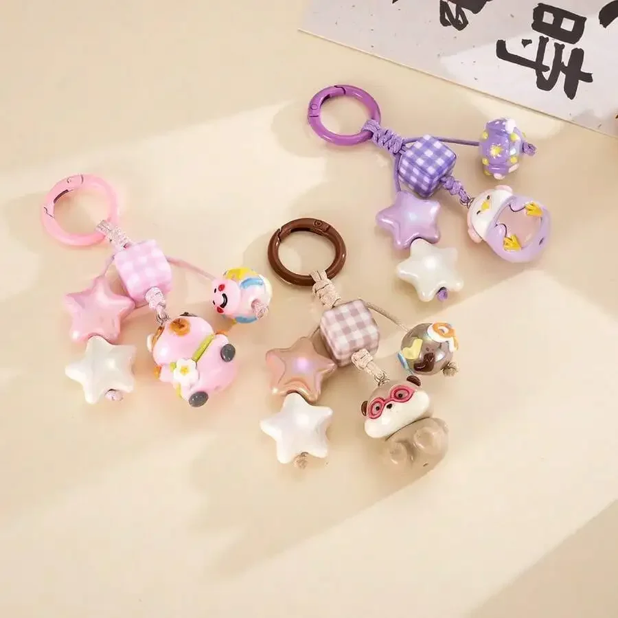 Cute Cartoon Keychain With Star Charm Otter Chick For Bag Phone Women Accessory view 4
