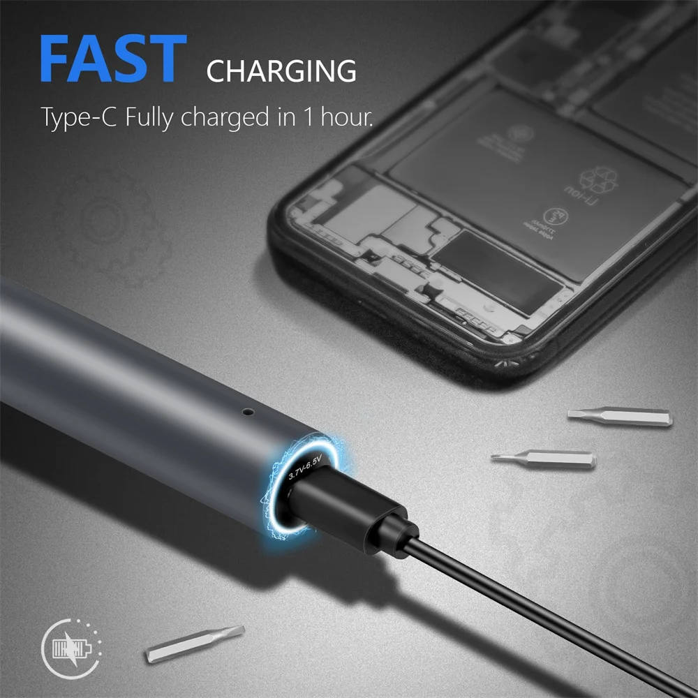 Set obeng listrik Super 28 dalam 1, perlengkapan reparasi pria Mini tanpa kabel presisi 24 bit magnet profesional untuk iPhonePC