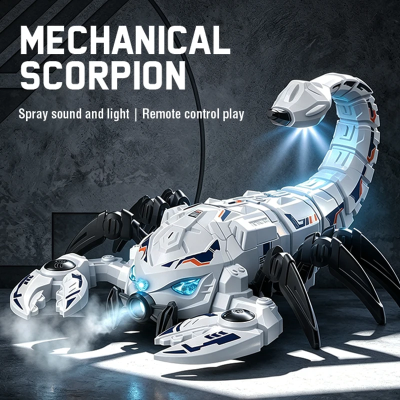 RC Scorpion Spray Music Function 2.4G Remote Control Mecha Scorpion Model Electric Animal Mechanical Robo-Scorpion Toy Boy Gifts