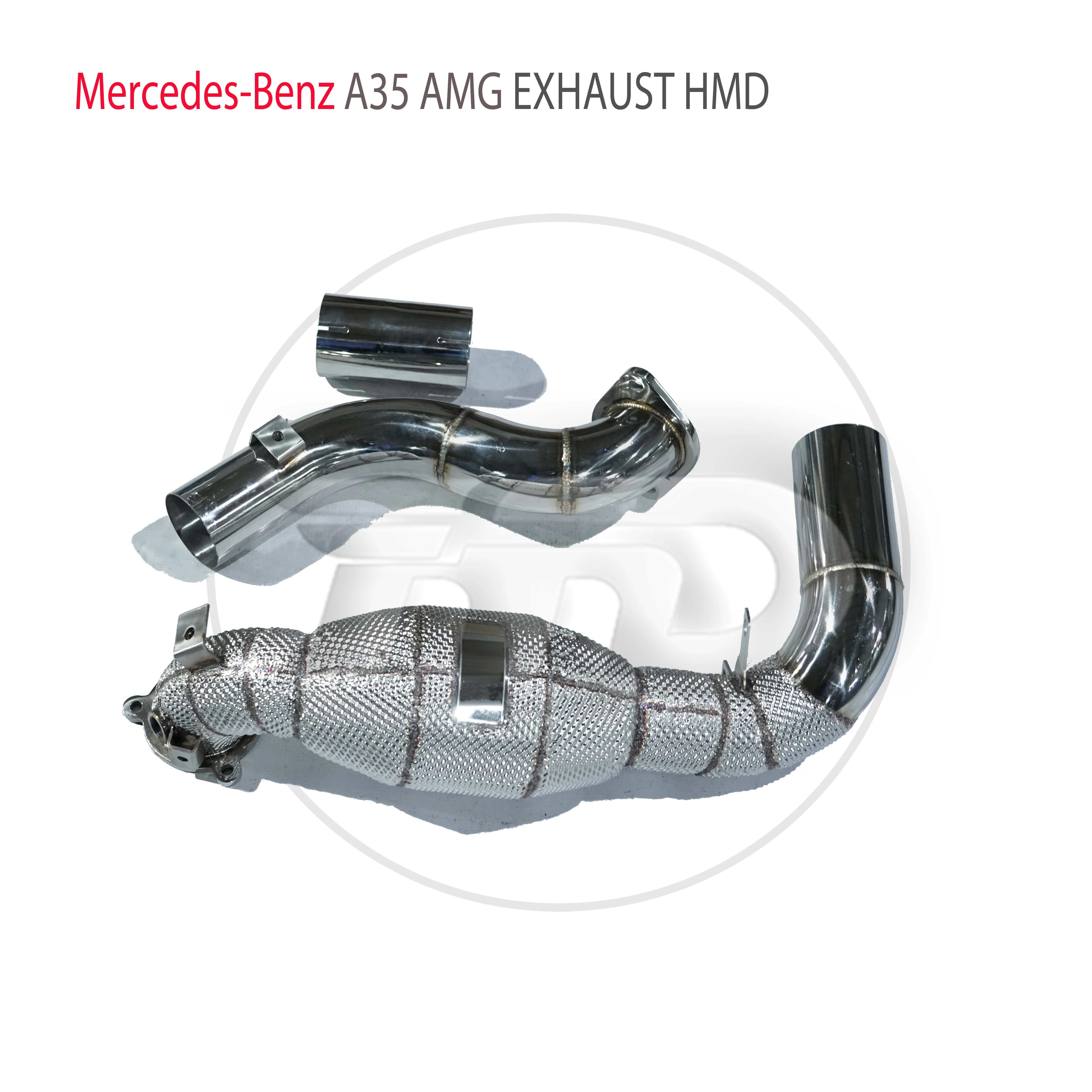 Sistema de escapamento hmd, tubo de escapamento de alto desempenho de fluxo para mercedes benz a35 cla35 gla35 amg w177 com cabeçalho catalítico