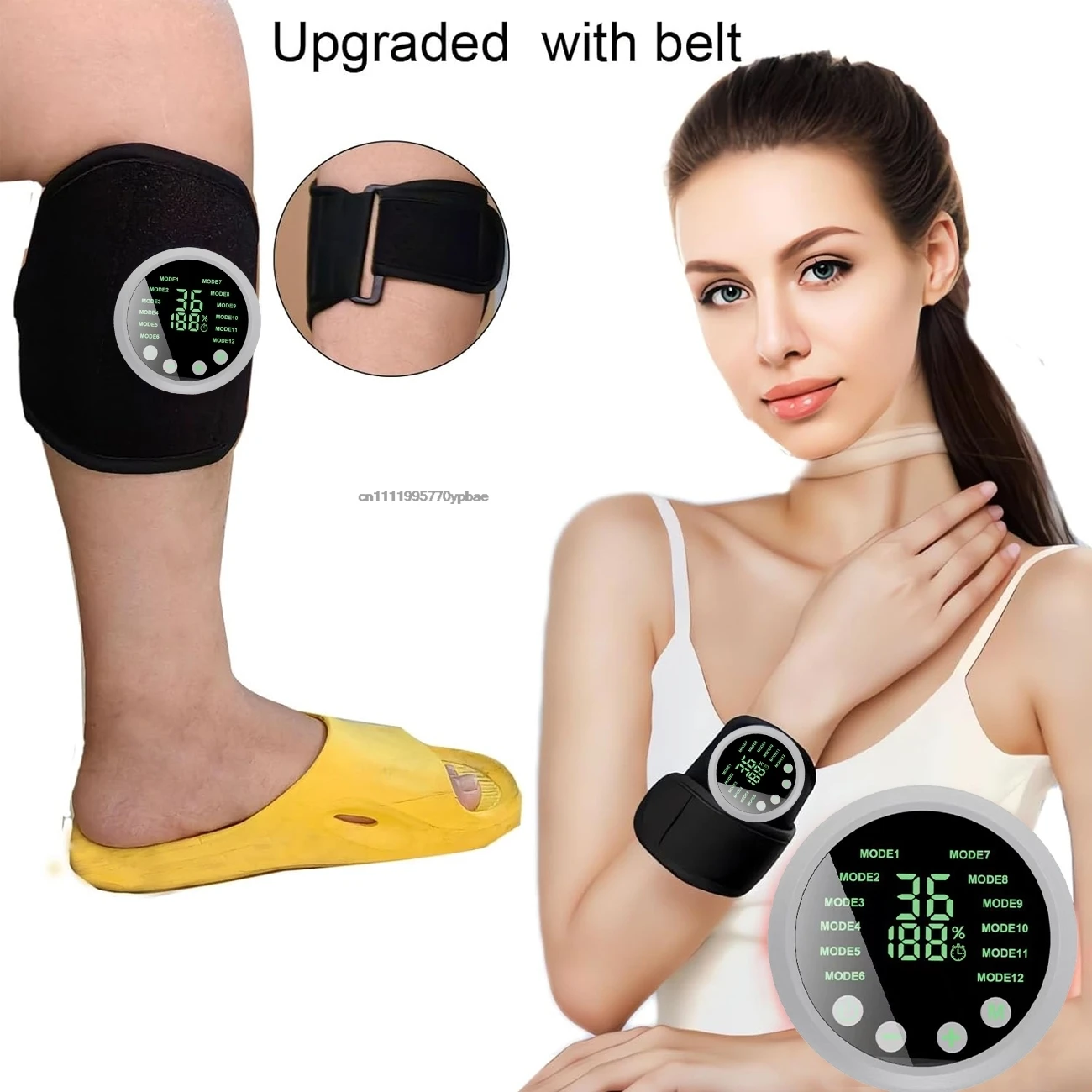 Smart TENS Machine EMS Muscle Stimulator - 12-Mode 36-Level Arm Leg Pulse Massager With LCD Display For Body Pain Relief