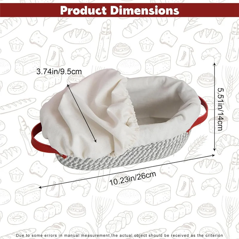 Bread Proofing Basket 2Pcs Cotton Rope Banneton, Oval Bread Basket With Liners& Covers For Artisan Bread Making Baking