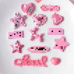 5 pezzi Miniso Y2K Rosa Rosa Amore Stella a cinque punte Accessori per gioielli Cartoon Resina Flatback Diamante Cabochon Materiali fai da te