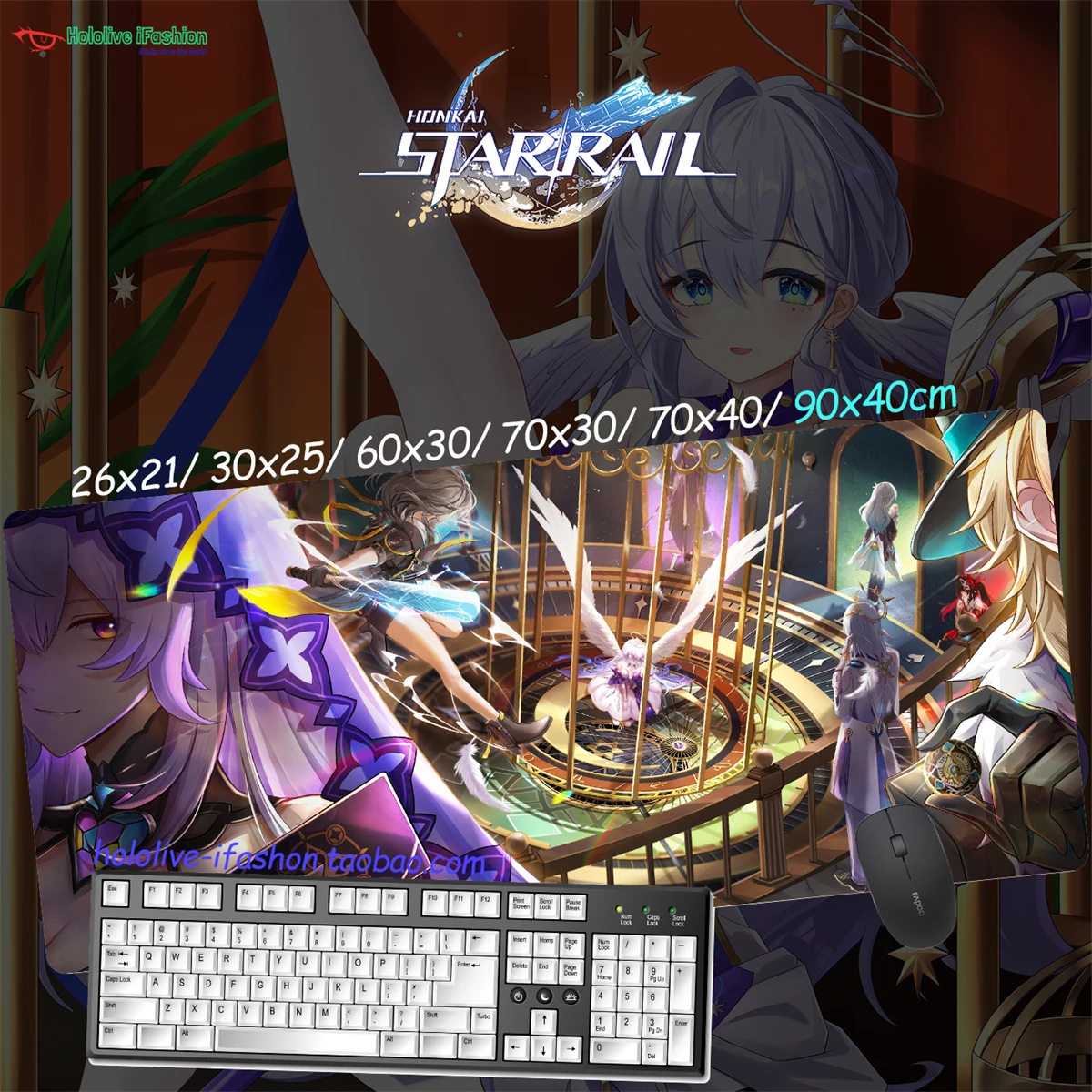 Robin Firefly Mouse Pad Honkai Star Rail Game Mat Keyboard Pad Game Flat Mousepad Desk Mat Accessory Gaming Office Computer Work