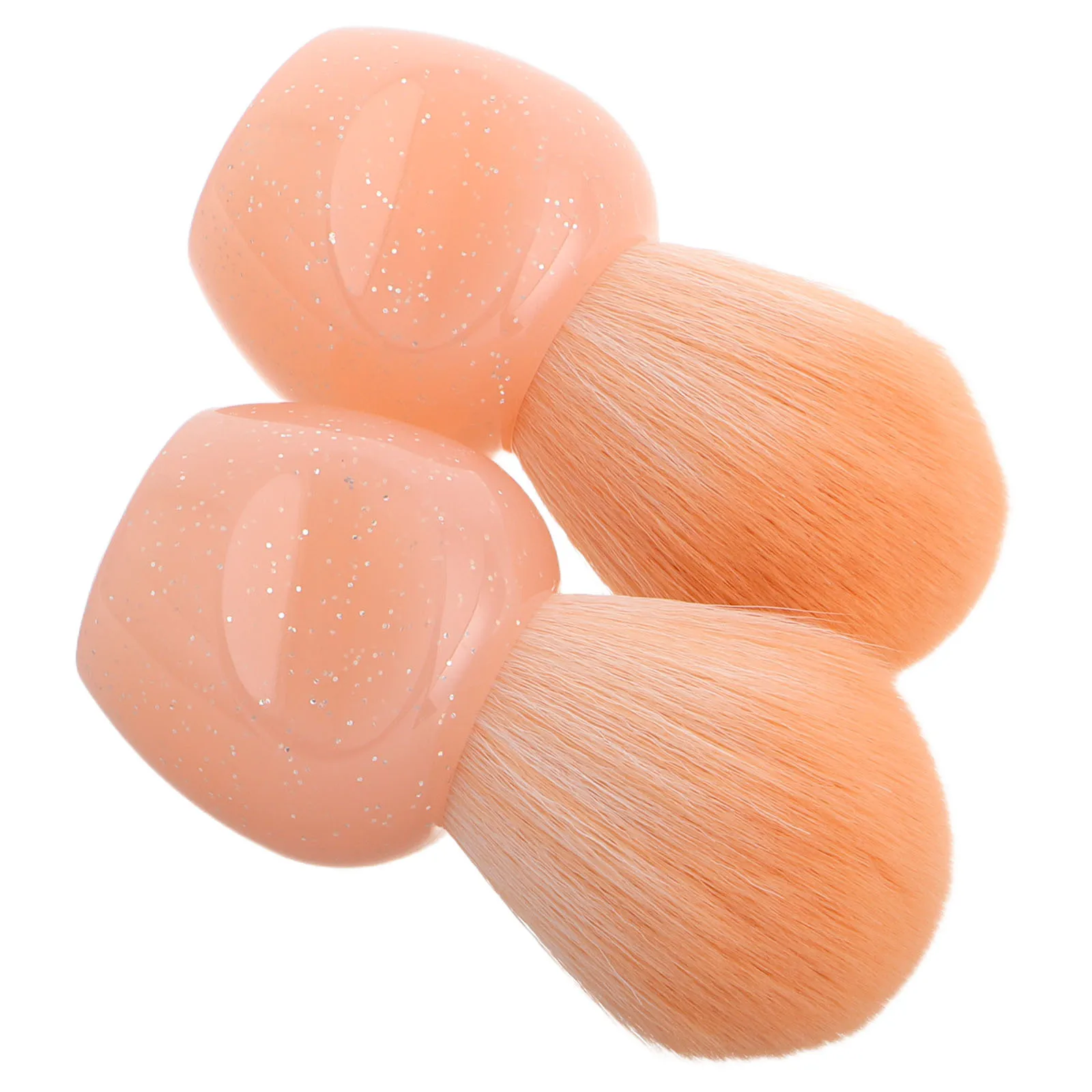 Brosse à poudre pour ongles, 2 pièces, Mini brosse de maquillage pour Blush, pour joues, outil de maquillage de voyage Compact, Application douce, nettoyeur de poussière pour ongles