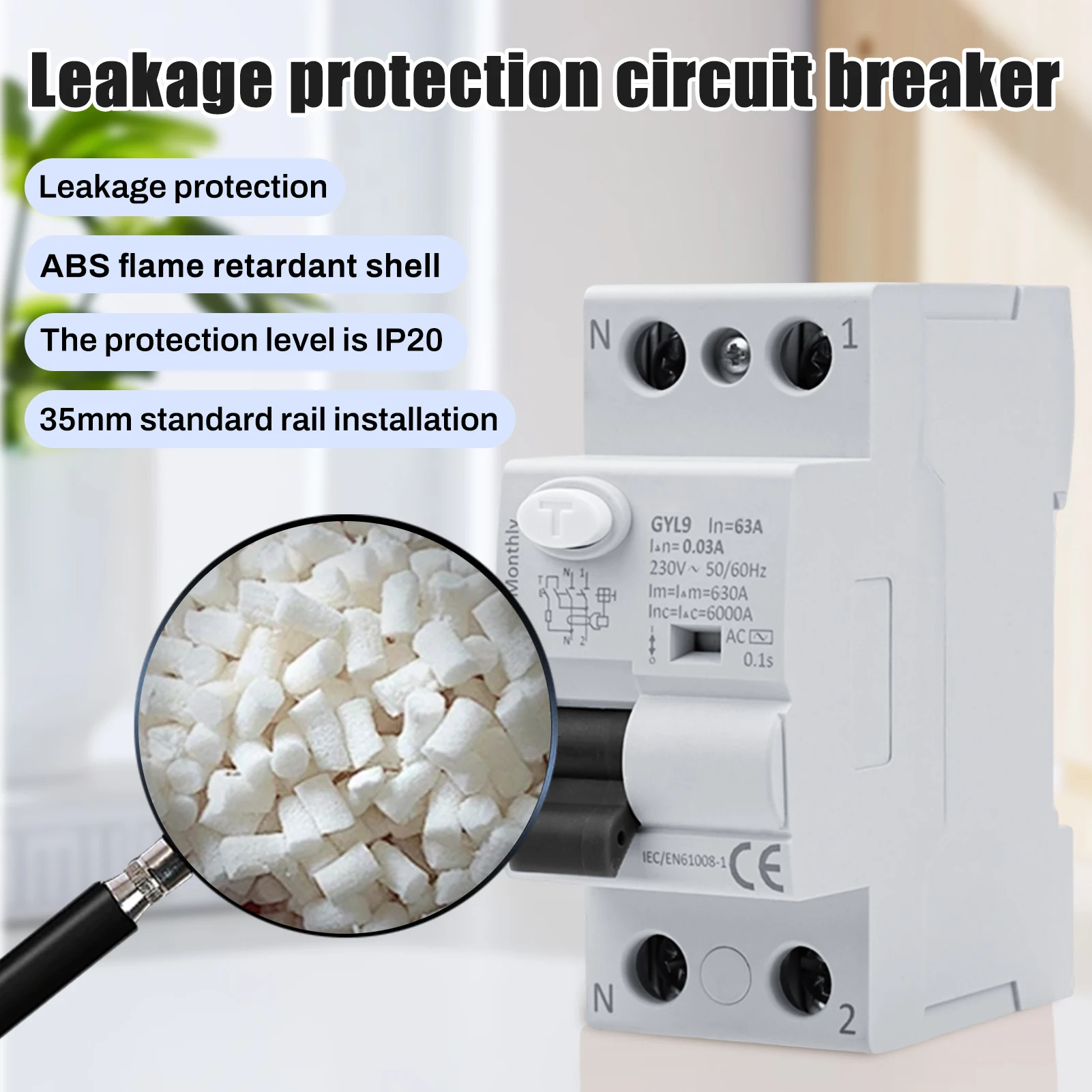 

GYL9 Type AC RCCB Electromagnetic Residual Current Circuit Breaker 2P 40A Differential Breaker Residual Current Circuit Breaker