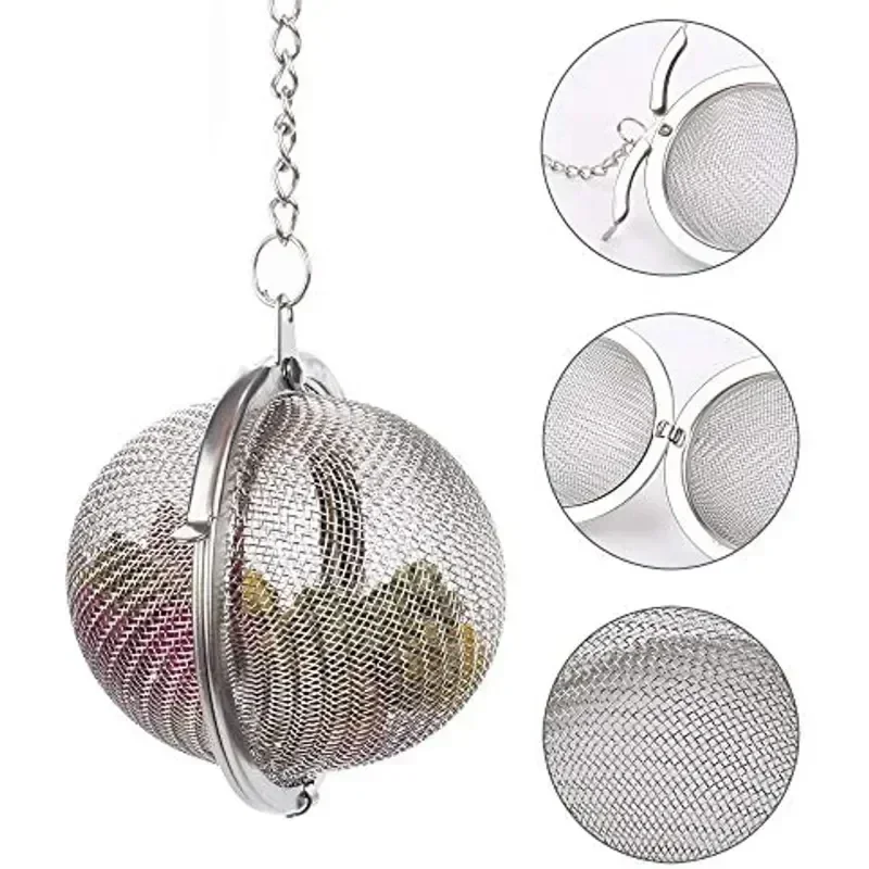 1pc 304 Stainless Steel Seasoning Ball Filter Seasoning Ball Tea Brewing Leakage Tea Treasure Soup Seasoning Material image 4