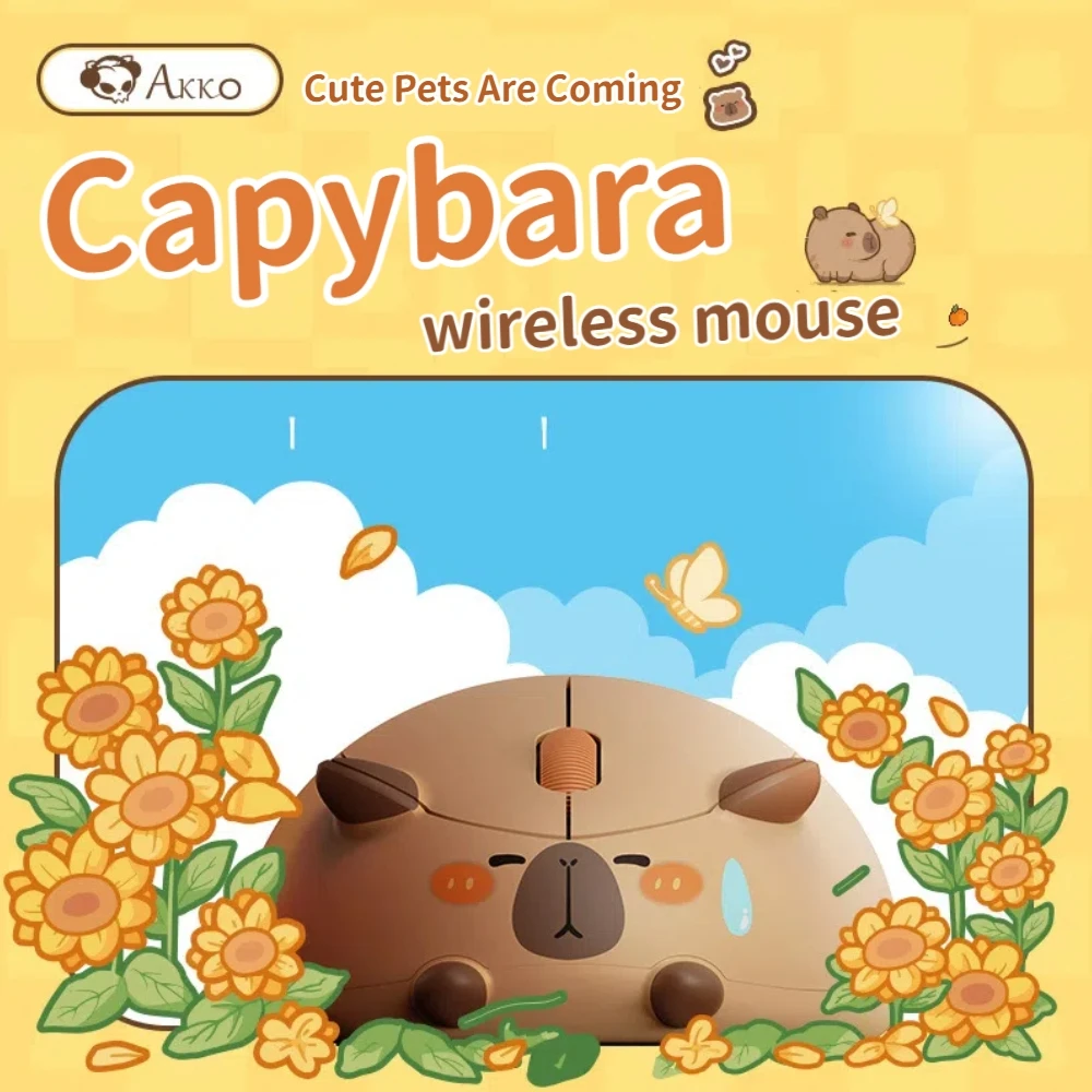 Imagem -04 - Capybara-mouse Leve sem Fio Portátil 2.4g Óptica Ergonômica Criativo Bonito Óptica Área de Trabalho Laptop pc Universal para Menina Presente