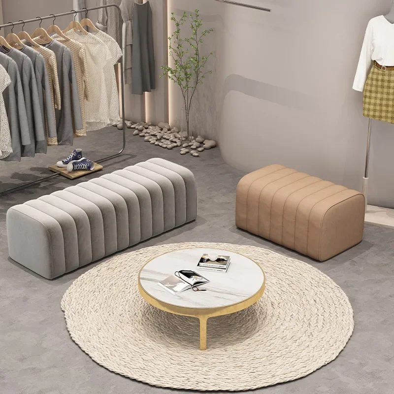 Bed end stool, bed bed, sofa, bedroom, simple long strip shoe changing stool, dressing room, design sense, sofa stool
