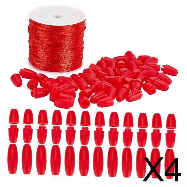 

Red Nylon Lanyard Cord Breakaway Clasps Barrel Connector Jewelry Making Kit for Necklace DIY