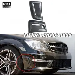 Carbon Fiber Front Side Air Vents Trims Cover Stickers for Benz C Class W204 C63 AMG 2008-2014 Bumper Accessories