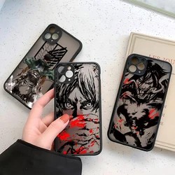 New Anime Attack On Titan Phone Case For iPhone 16 15 14 13 12 11 Mini Pro Max X XR XSMax 7 8 Plus Matte Transparent Back Cover