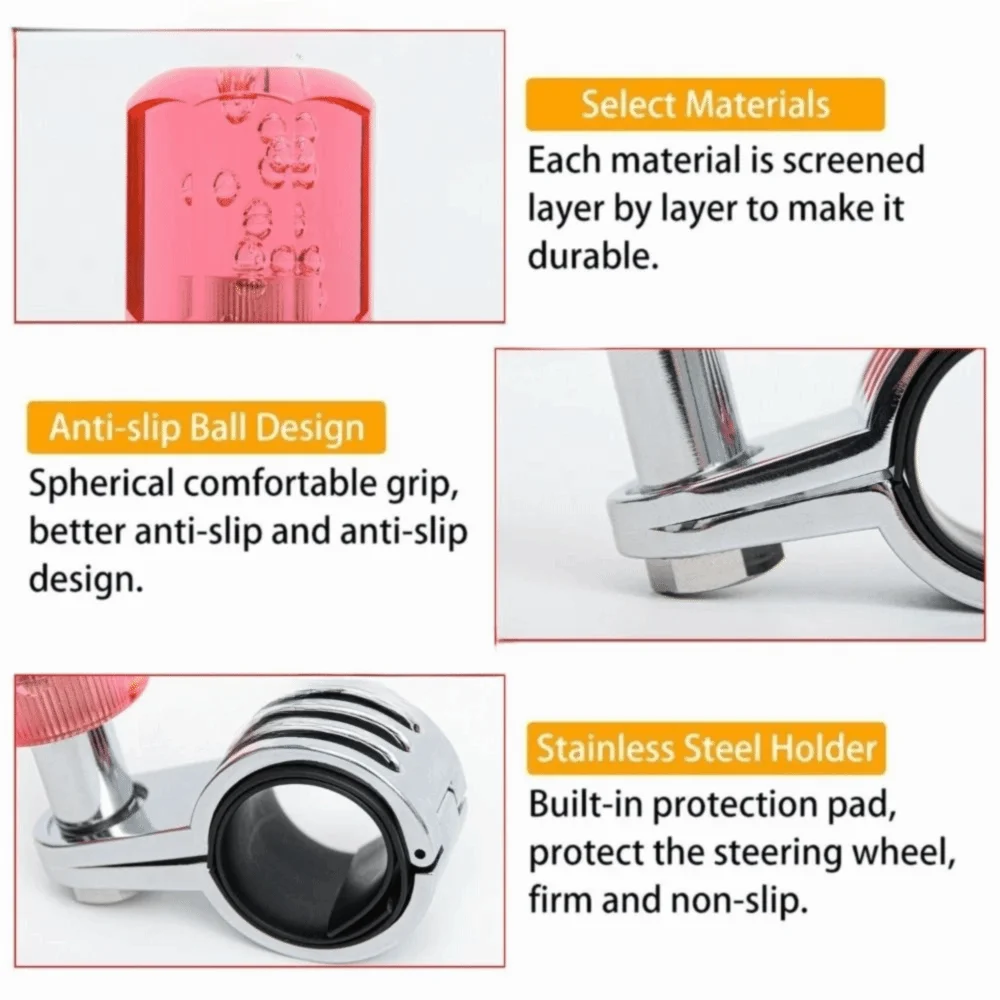 Octagonal Design Steering Wheel Spinner Knob 360° Bearing Smooth Rotating Steering Assistant Quiet Operation Sturdy Construction