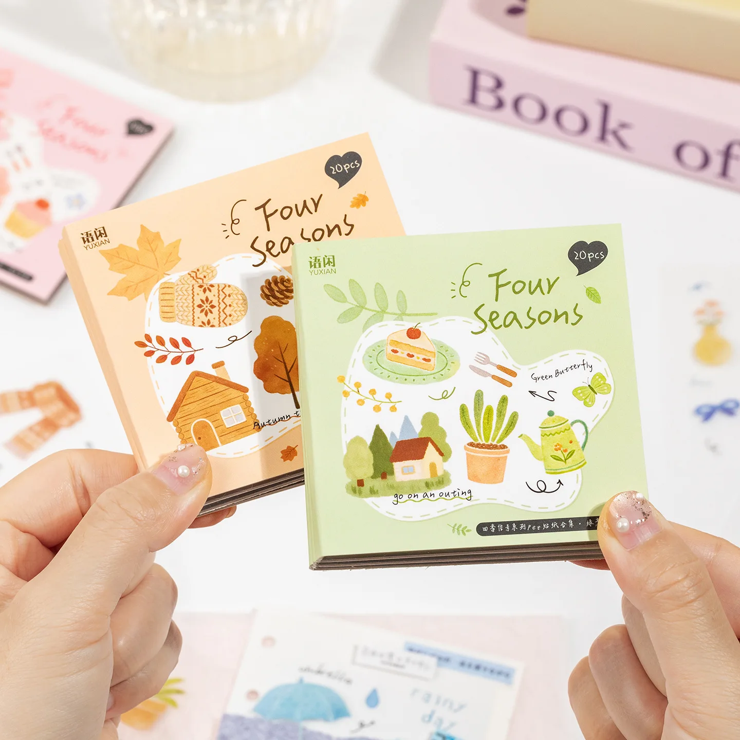 

20 шт. милых канцелярских наклеек «Четыре сезона» для джанк-журналов, планеров, декоративных стикеров для скрапбукинга