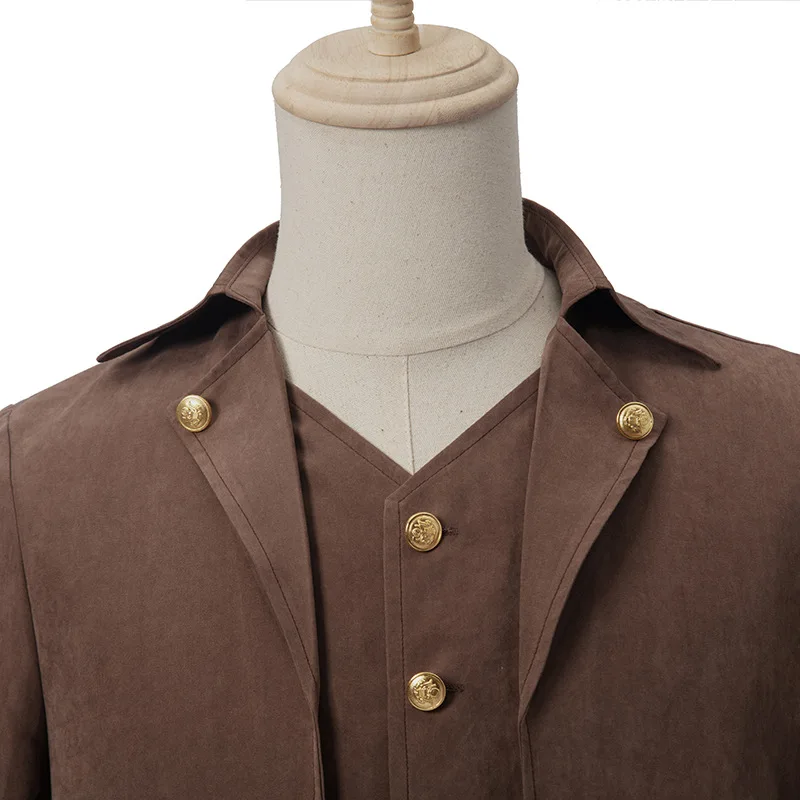 Chaqueta larga con cuello de solapa para hombre, cortavientos Medieval, Vintage, gótico, Steampunk, Victoriano, renacentista, pirata