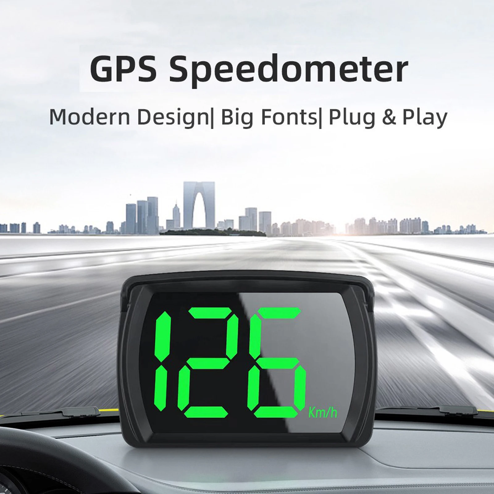 Head Up Display Car GPS Dual Chip Speedometer Bold Font LED Screen USB Power Auto On Off for Universal Car