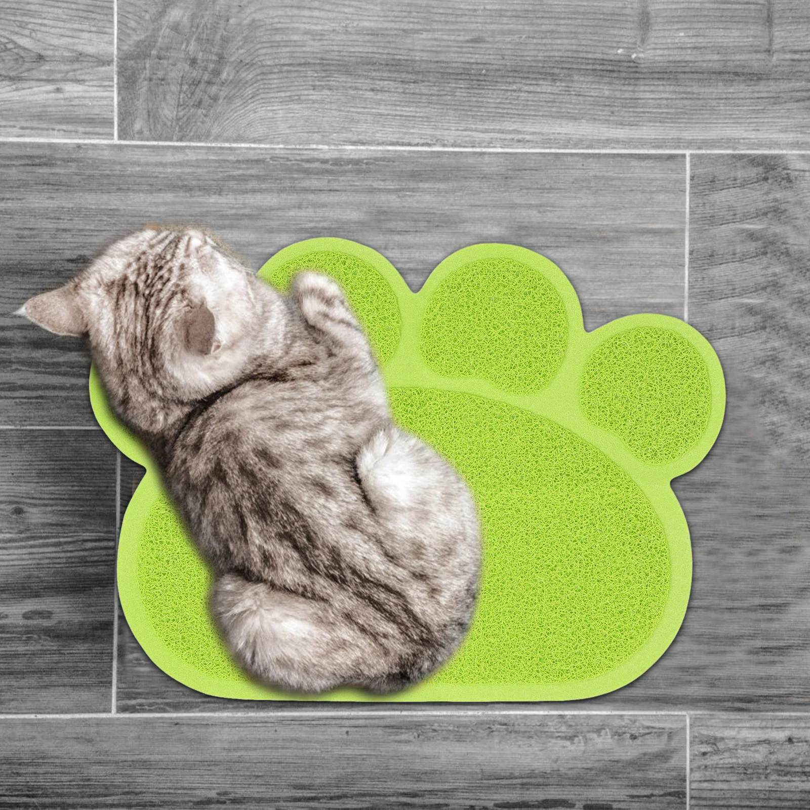 

Paw-Shaped Cat Litter Mat Large Non-Slip Waterproof Washable Floor Pad for Litter Box and Feeding Area Ideal for Cats Dogs
