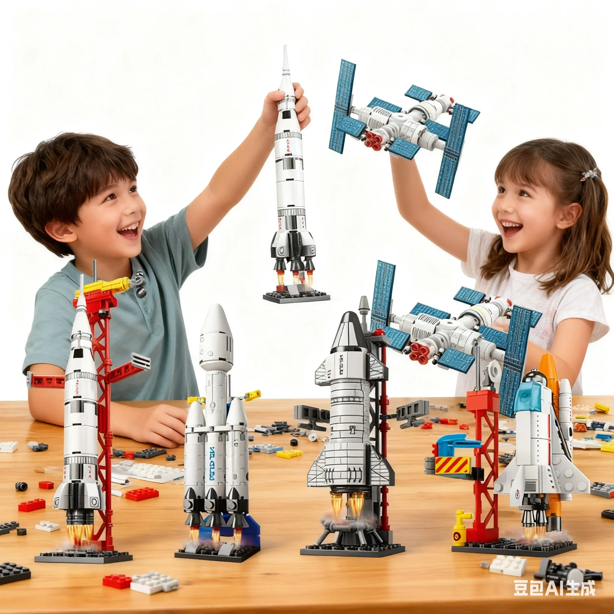 MOC الفضاء اللبنات نموذج المأهولة صاروخ الحرفية إطلاق مركز الفضاء المركبات الفضائية مدينة الطيران مجموعات الطوب مجموعات الأفكار