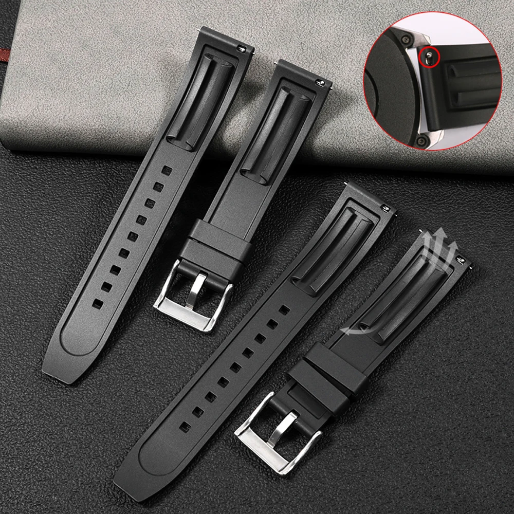 Silicone Watch Band Quick Release Rubber Watch Straps 18mm 19mm 20mm 21mm 22mm 24mm Waterproof Diving Men Watches Accessories